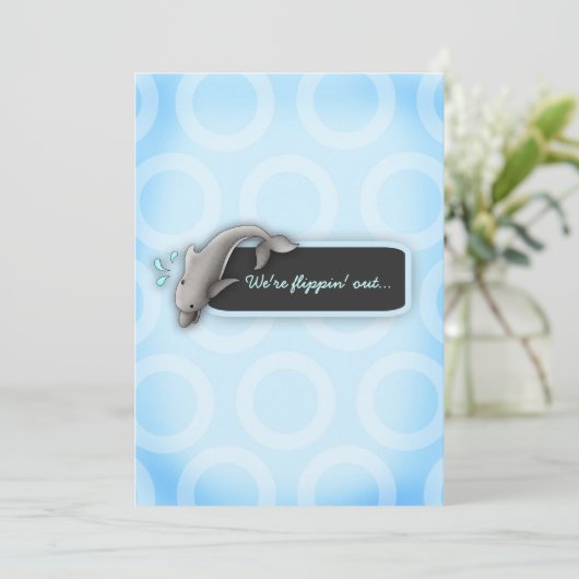 LGC| Flippin'Out Twins Baby Dusche Einladung (Stehend Vorderseite)