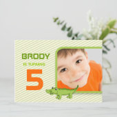 LGC grüner Alligator laden ein Einladung (Stehend Vorderseite)