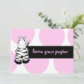 LGC | Pinkie die Zebra-Einladung Einladung (Stehend Vorderseite)