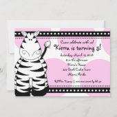 LGC | Pinkie die Zebra-Einladung Einladung (Rückseite)