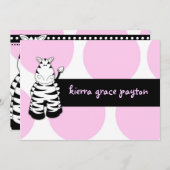 LGC | Pinkie die Zebra-Einladung Einladung (Vorne/Hinten)
