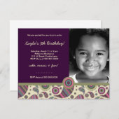 LGC| Süße Paisley Lila Einladung (Vorne/Hinten)