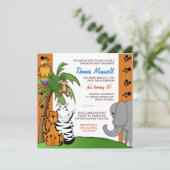 LGC | süße Safari Einladung (Stehend Vorderseite)