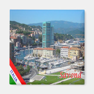 LGR079 SAVONA - Touristenhafen - Italien - Kühlsch Magnet