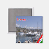 LGR081 SANREMO - Port - Ligurien - Italien - Kühls Magnet (Vorderseite/Rückseite)