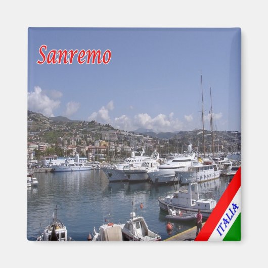 LGR081 SANREMO - Port - Ligurien - Italien - Kühls Magnet (Vorne)