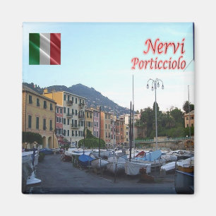 LGR122 NERVI ,Der kleine Hafen, Italien, Kühlschra Magnet