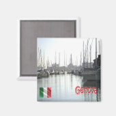 LGR148 GENOA Port, Ligurien, Italien, Kühlschrank Magnet (Vorderseite/Rückseite)