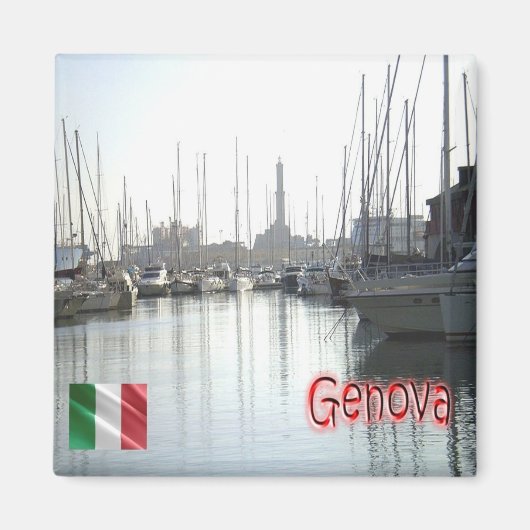 LGR148 GENOA Port, Ligurien, Italien, Kühlschrank Magnet (Vorne)