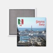LGR150 GENOA PORT, Ligurien, Italien, Kühlschrank Magnet (Vorderseite/Rückseite)