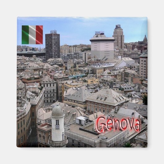 LGR151 GENOA Citycape, Ligurien, Italien, Kühlschr Magnet (Vorne)