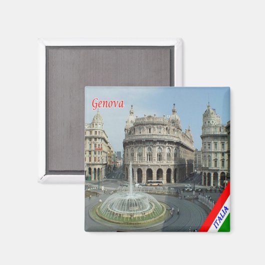 LGR157 GENOA Aussicht auf Piazza De Ferrari, Kühls Magnet (Vorderseite/Rückseite)