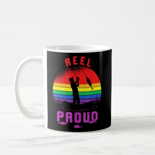 LGt Fischen Rollen stolz Gay Angler Retro Que Pri Kaffeetasse (Links)