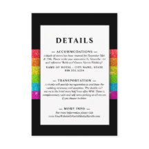 LGTBQ Rainbow Black Chic Modern Wedding Glitzer
