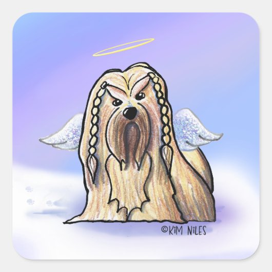 Lhasa Angel KiniArt Square Sticker (Vorderseite)