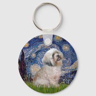 Lhasa Apso 10 - Starry Night Schlüsselanhänger
