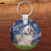 Lhasa Apso 10 - Starry Night Schlüsselanhänger (Vorderseite)