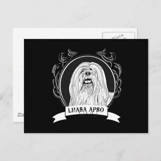LHASA APSO (2) POSTKARTE (Vorne/Hinten)