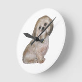 Lhasa Apso (A) - golden / cream Runde Wanduhr (Winkel)