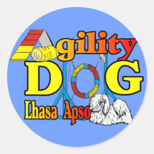 Lhasa Apso Agility Geschenke Runder Aufkleber