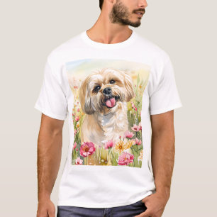 Lhasa Apso-Aquarell-Männer-T-Shirt T-Shirt
