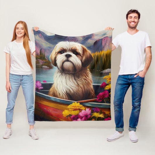 Lhasa Apso auf einem Paddle: Ein Landschaftliches Fleecedecke (Beispiel)