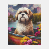 Lhasa Apso auf einem Paddle: Ein Landschaftliches Fleecedecke (Vorderseite)