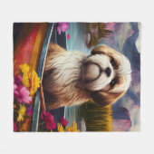 Lhasa Apso auf einem Paddle: Ein Landschaftliches Fleecedecke (Vorderseite (Horizontal))