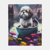 Lhasa Apso auf einem Paddle: Ein Landschaftliches Fleecedecke (Vorderseite)