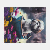 Lhasa Apso auf einem Paddle: Ein Landschaftliches Fleecedecke (Vorderseite (Horizontal))