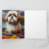 Lhasa Apso auf einem Paddle: Ein Landschaftliches  Karte (Innenseite)