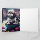 Lhasa Apso auf einem Paddle: Ein Landschaftliches Karte (Innenseite)
