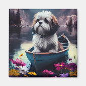 Lhasa Apso auf einem Paddle: Ein Landschaftliches Magnet (Vorne)