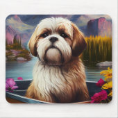 Lhasa Apso auf einem Paddle: Ein Landschaftliches Mousepad (Vorne)