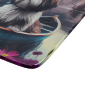 Lhasa Apso auf einem Paddle: Ein Landschaftliches  Schneidebrett (Ecke)