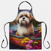Lhasa Apso auf einem Paddle: Ein Landschaftliches  Schürze (Vorderseite)