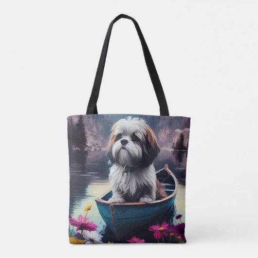 Lhasa Apso auf einem Paddle: Ein Landschaftliches Tasche (Rückseite)