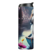 Lhasa Apso auf einem Paddle: Ein Landschaftliches Thermosbecher (Nach links gedreht)