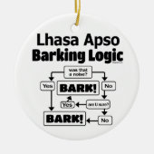 Lhasa Apso Barking Logic Keramik Ornament (Vorne)