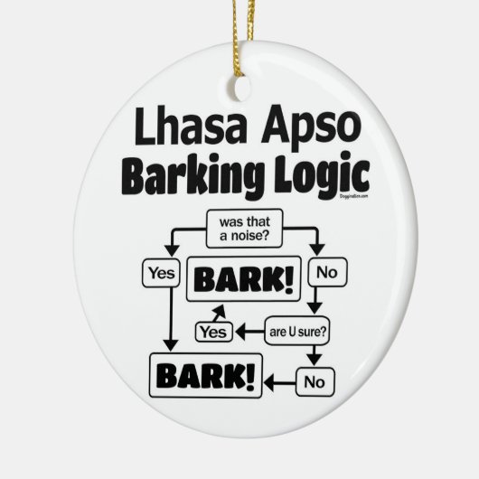 Lhasa Apso Barking Logic Keramik Ornament (Links)