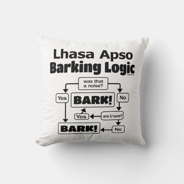 Lhasa Apso Barking Logic Kissen (Vorderseite)