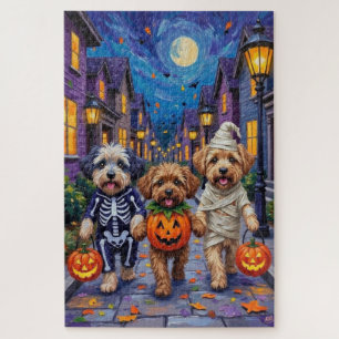 Lhasa Apso beim Trick-or-Treat in Halloween-Kostüm Puzzle