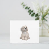 Lhasa Apso (C) - Hellgold Postkarte (Stehend Vorderseite)