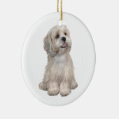 Lhasa Apso (C) - Leichtgold Keramik Ornament (Rechts)