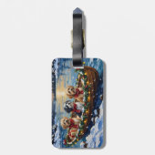 Lhasa Apso Christmas Boat Holiday Gepäckanhänger (Rückseite vertikal)