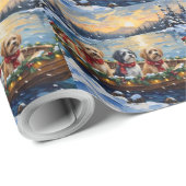 Lhasa Apso Christmas Boat Holiday Geschenkpapier (Rolleneckpunkt)