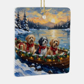 Lhasa Apso Christmas Boat Holiday Keramikornament (Rechts)