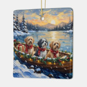 Lhasa Apso Christmas Boat Holiday Keramikornament (Links)