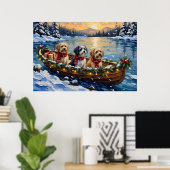 Lhasa Apso Christmas Boat Holiday Poster (Heimbüro)