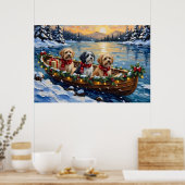 Lhasa Apso Christmas Boat Holiday Poster (Küche)
